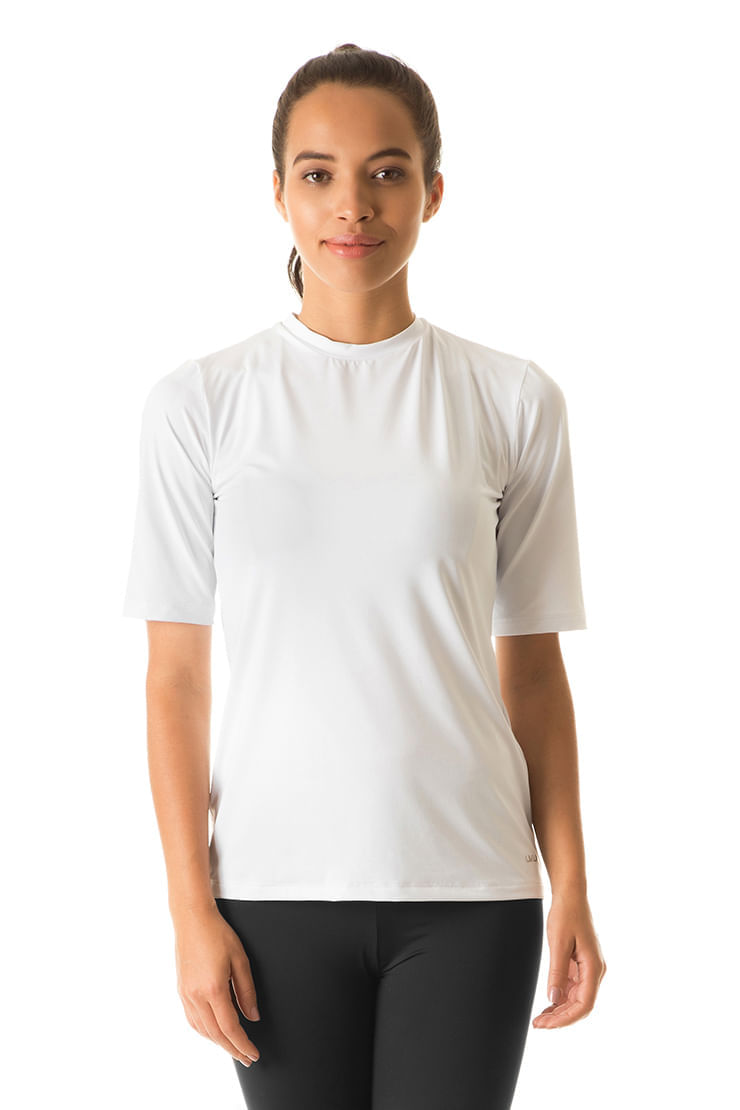 Camisa UV Feminina Com Proteção Solar Uvpro Branco