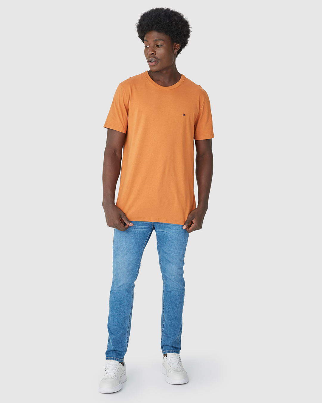 Calça Masculina Skinny Tape Cintura Média Em Flex Jeans
