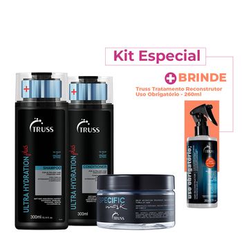 Kit Truss Ultra Hydration Plus Shampoo Condicionador Specific Máscara e Uso Obrigatório (4 produtos)