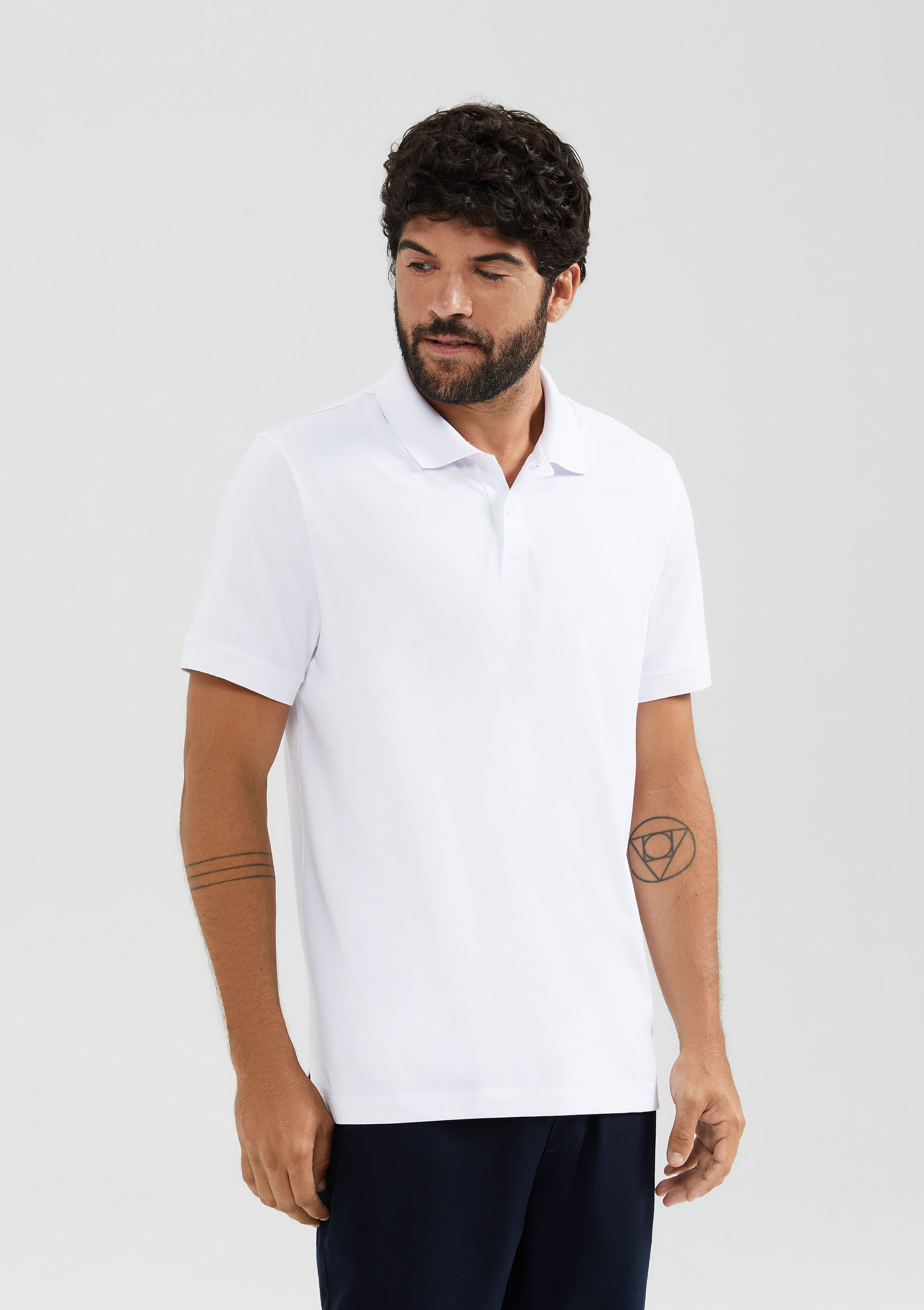 Camisa Polo Básica Masculina Manga Curta Pima