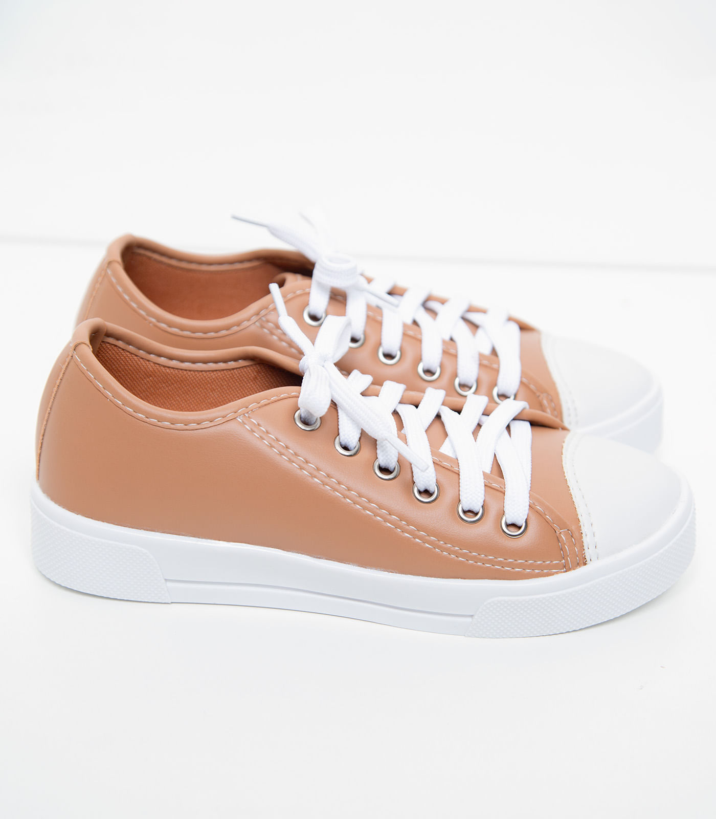 Tênis Feminino Com Cadarço Select Bege