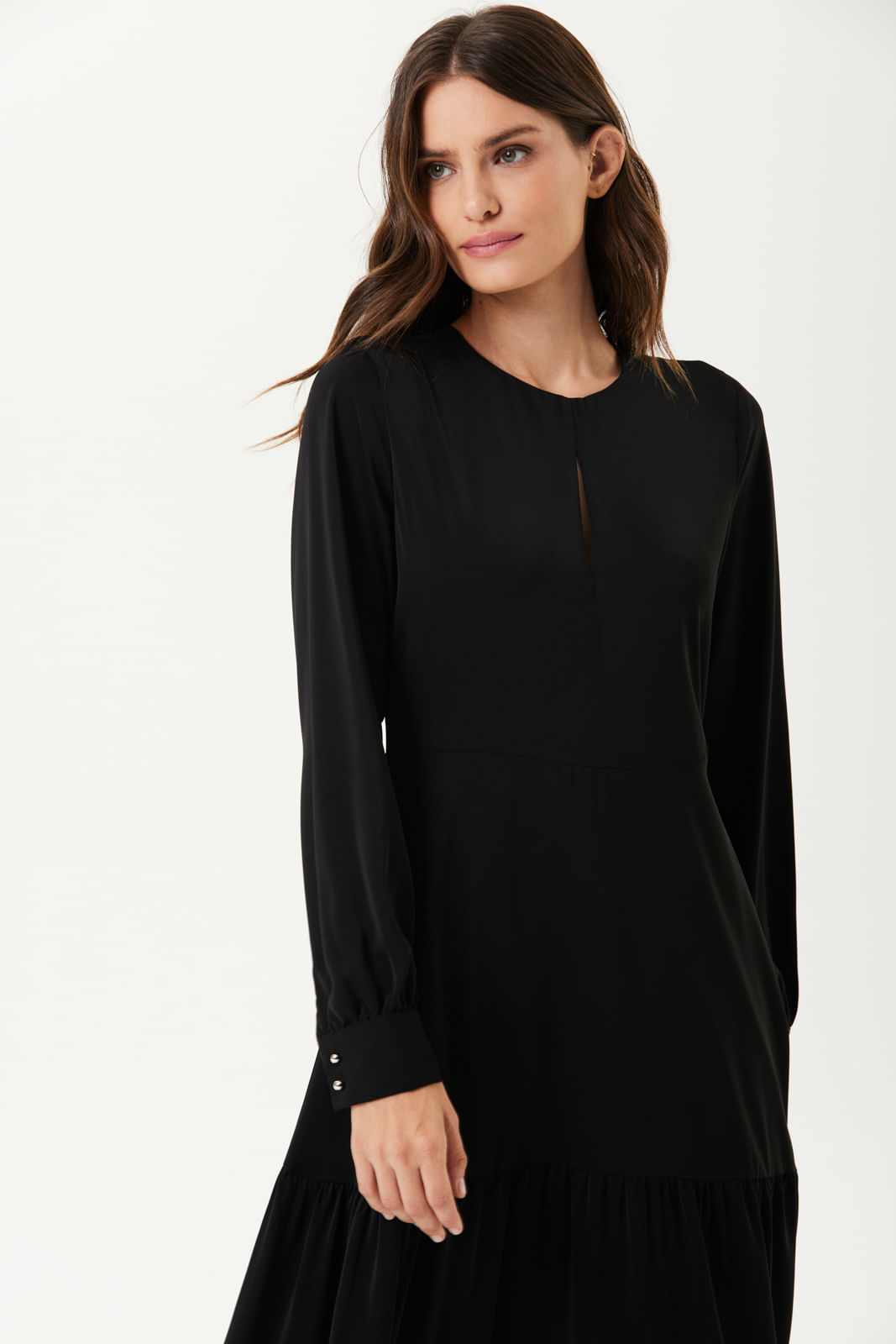 VESTIDO MIDI TRAYMON MANGA LONGA
