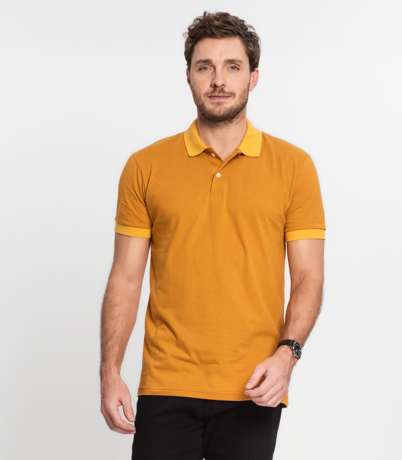 Polos Básicas Com Golas Diferenciadas Select Amarelo