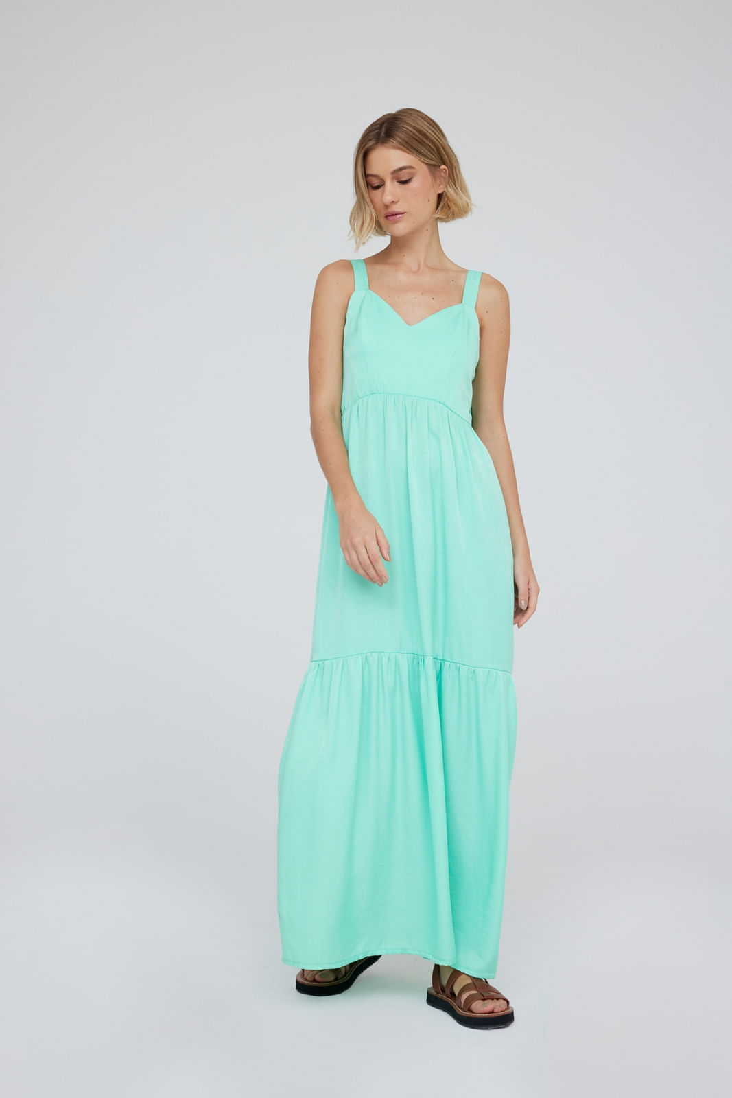 VESTIDO LONGO TRAYMON ALÇAS AMARRAÇÃO