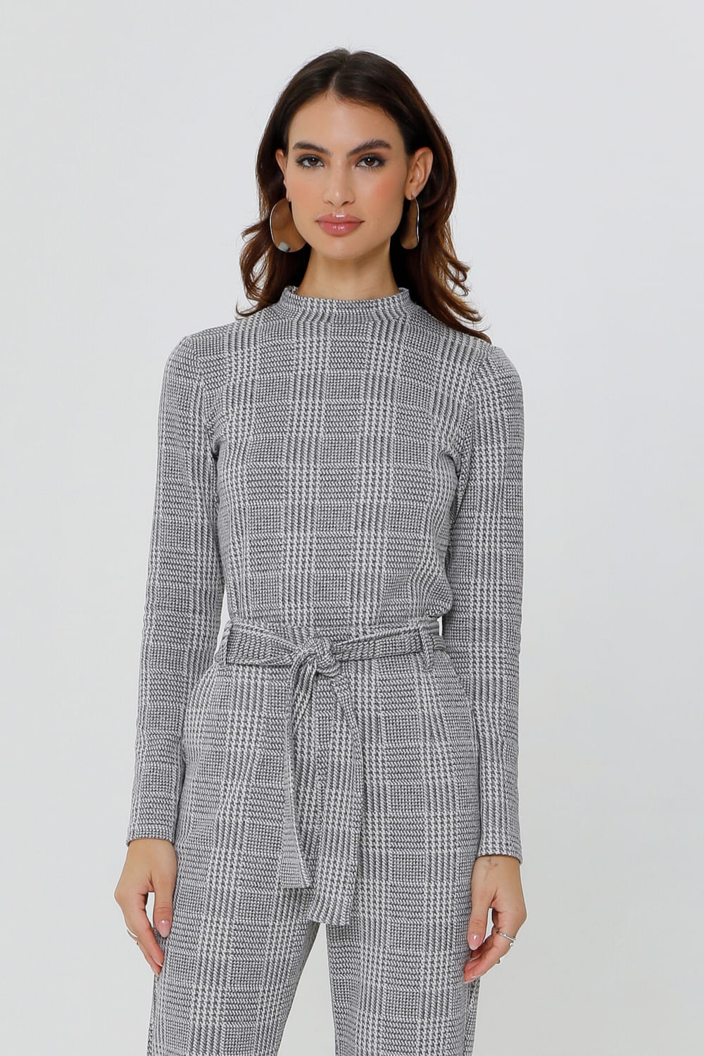 Blusa Manga Longa Xadrez