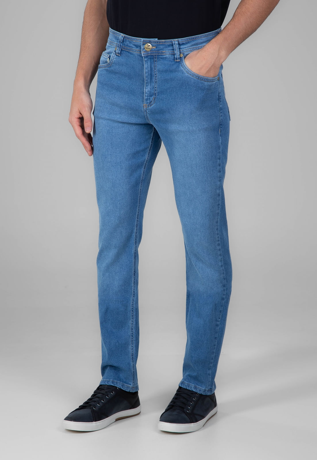 CALÇA JEANS TRAYMON SLIM 5 BOLSOS