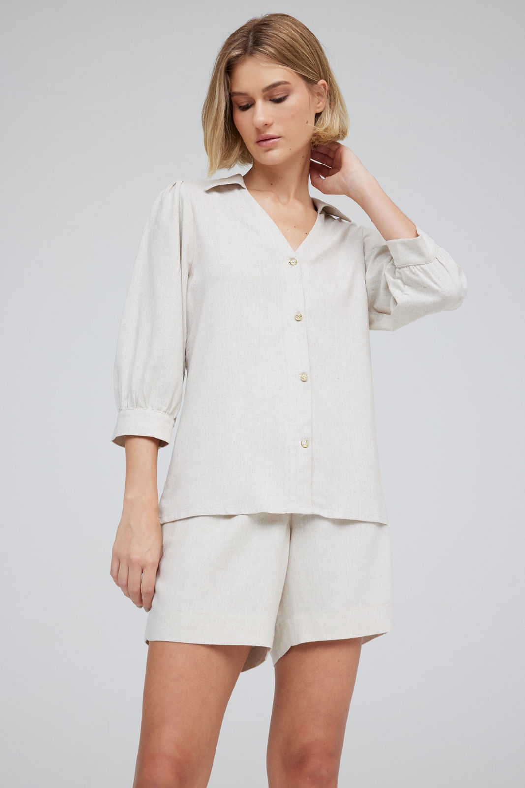 CAMISA LINHO TRAYMON MANGA 7/8