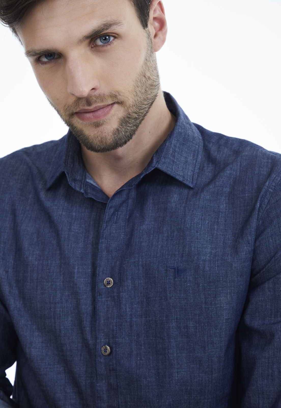 CAMISA JEANS TRAYMON SLIM MANGA LONGA