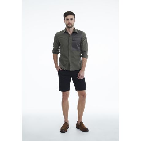 Bermuda Sarja Traymon Chino Regular Preto