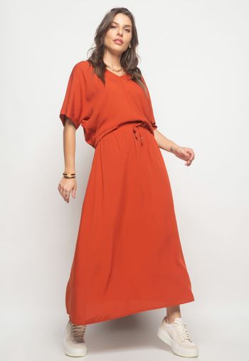 Blusa Morcego Viscolinho Telha Salvatore Fashion P / Terracota