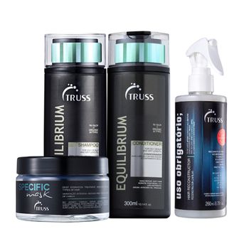 KIt Truss Equilibrium - Shampoo+Condicionador 300ml+Mascara Specific 180g+Uso Obrigatório 260ml
