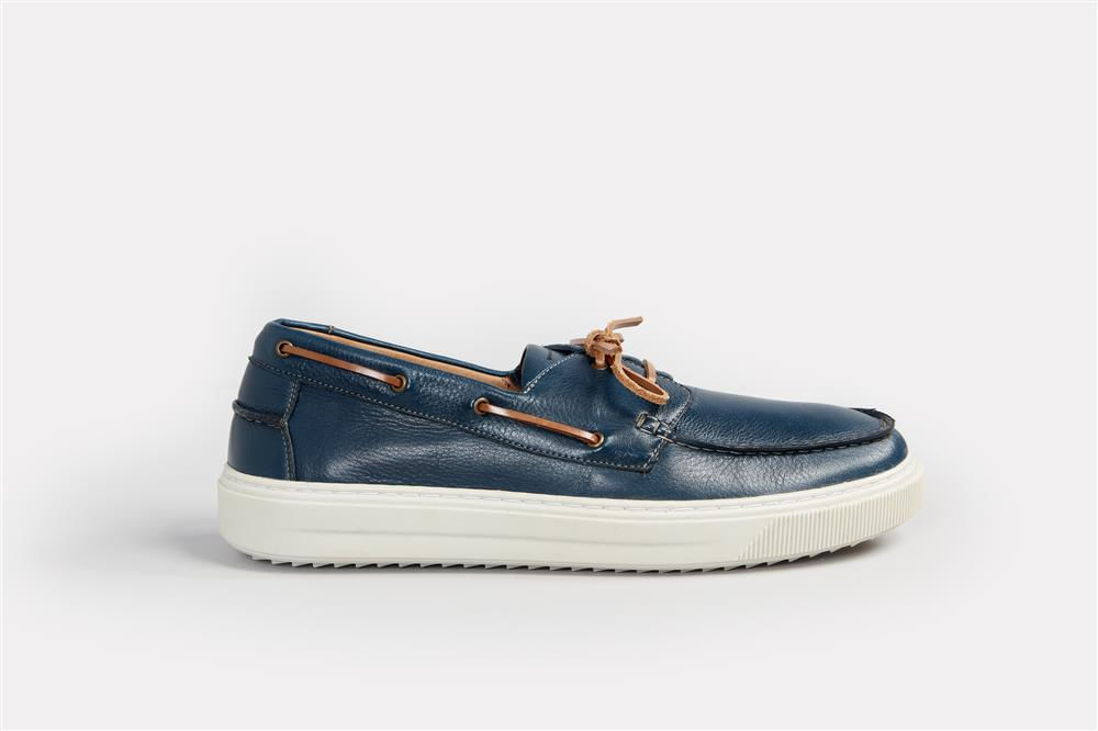 Sapato Dockside Casual Couro - Azul Marinho