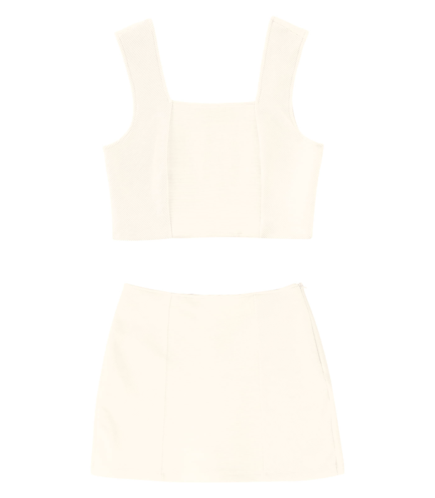 Conjunto Feminino Cropped E Shorts Saia Endless Bege