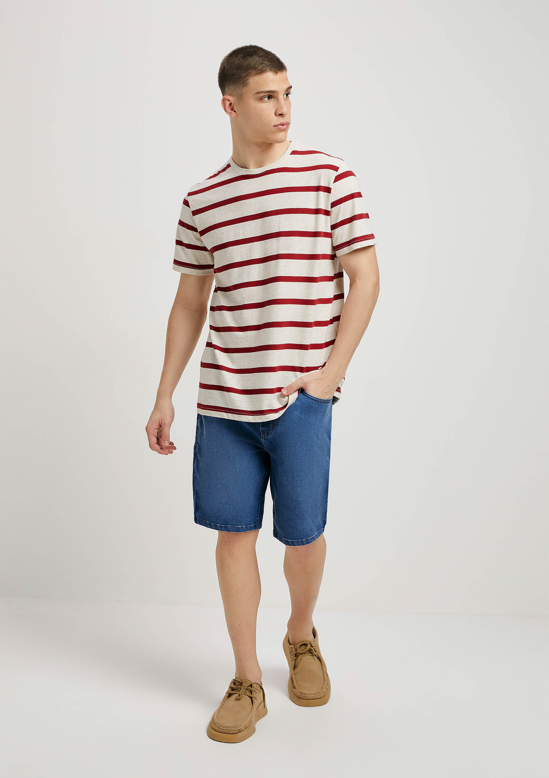 Bermuda Jeans Masculina Reta Soft Touch