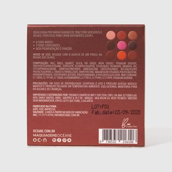 Paleta de Sombras Nádia Tambasco By Océane - To Go Fire 7,2g
