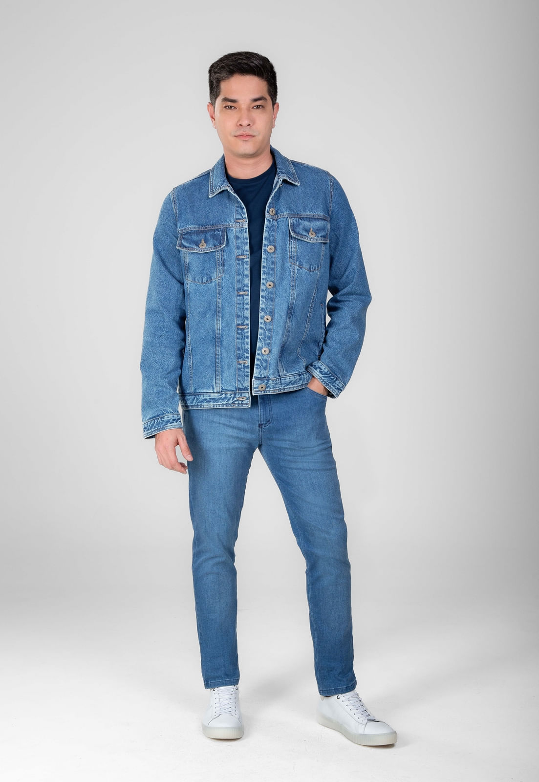 CALÇA JEANS TRAYMON SLIM 5 BOLSOS T400
