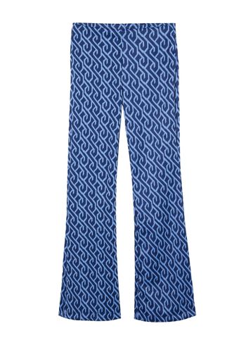 Legging Flare Com Padrão Geométrico - Azul P / Azul