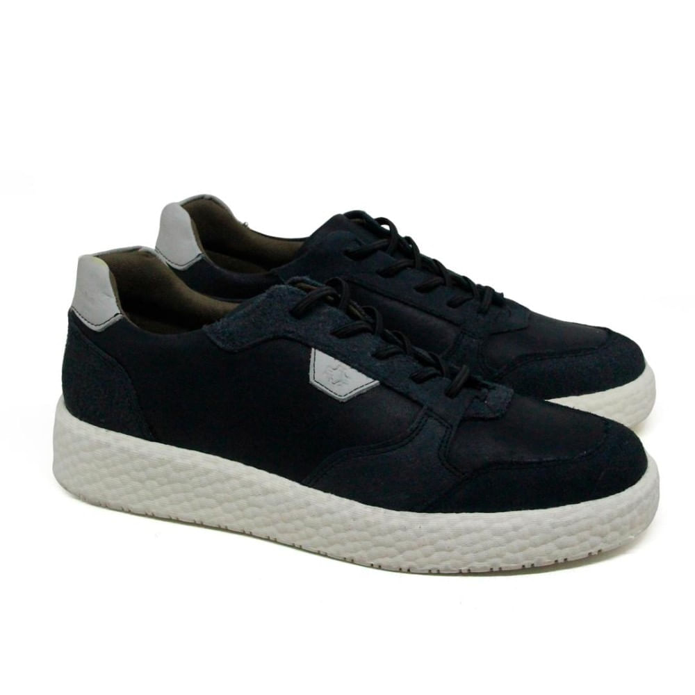 Tênis Oregon Couro Preto Off White - ORE002