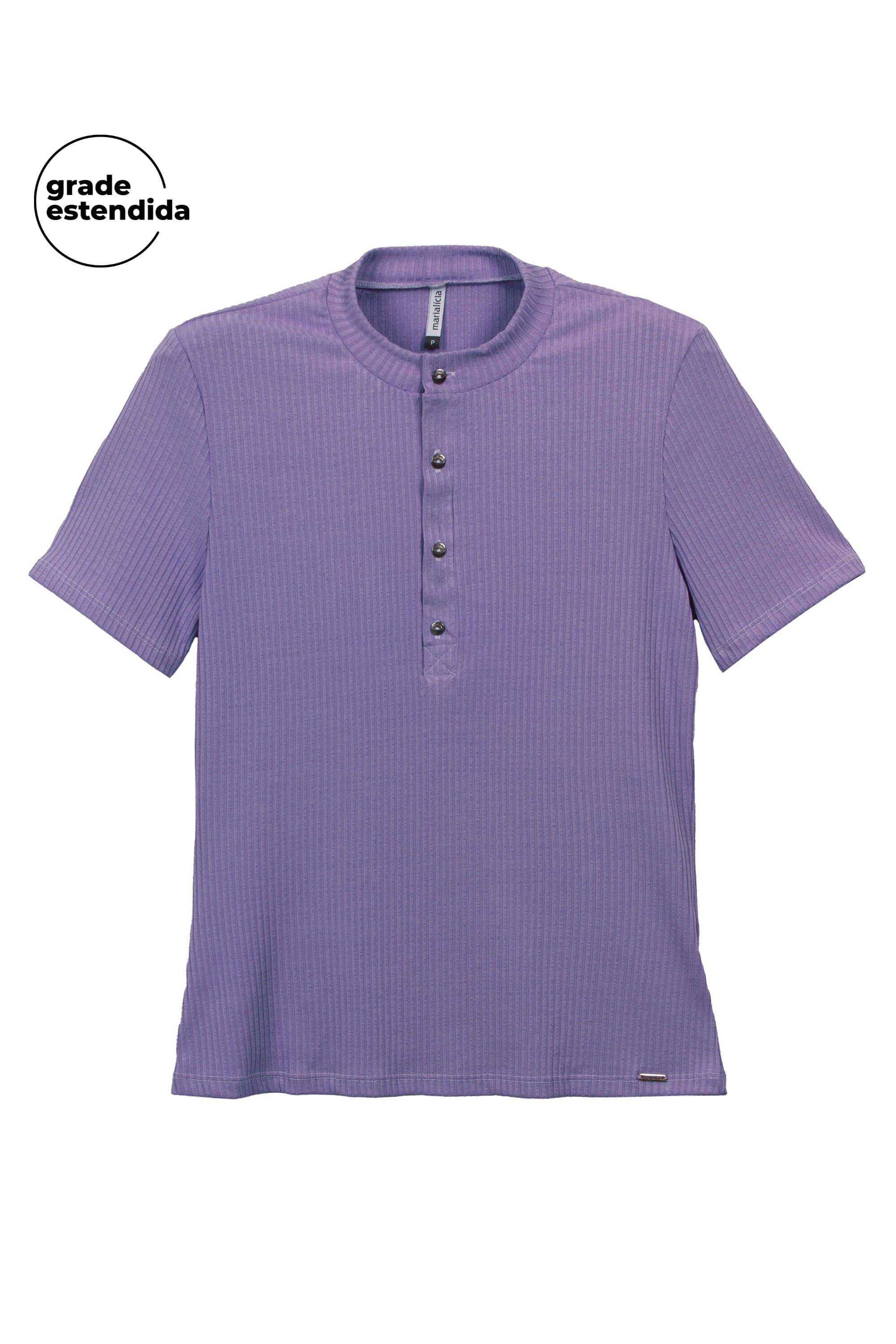 Blusa Feminina Justa Botões Marialícia Roxo