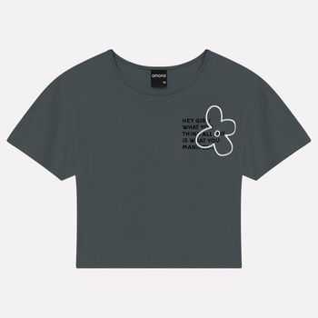 Blusa Cropped Teen Menina Amora 14 / Mescla