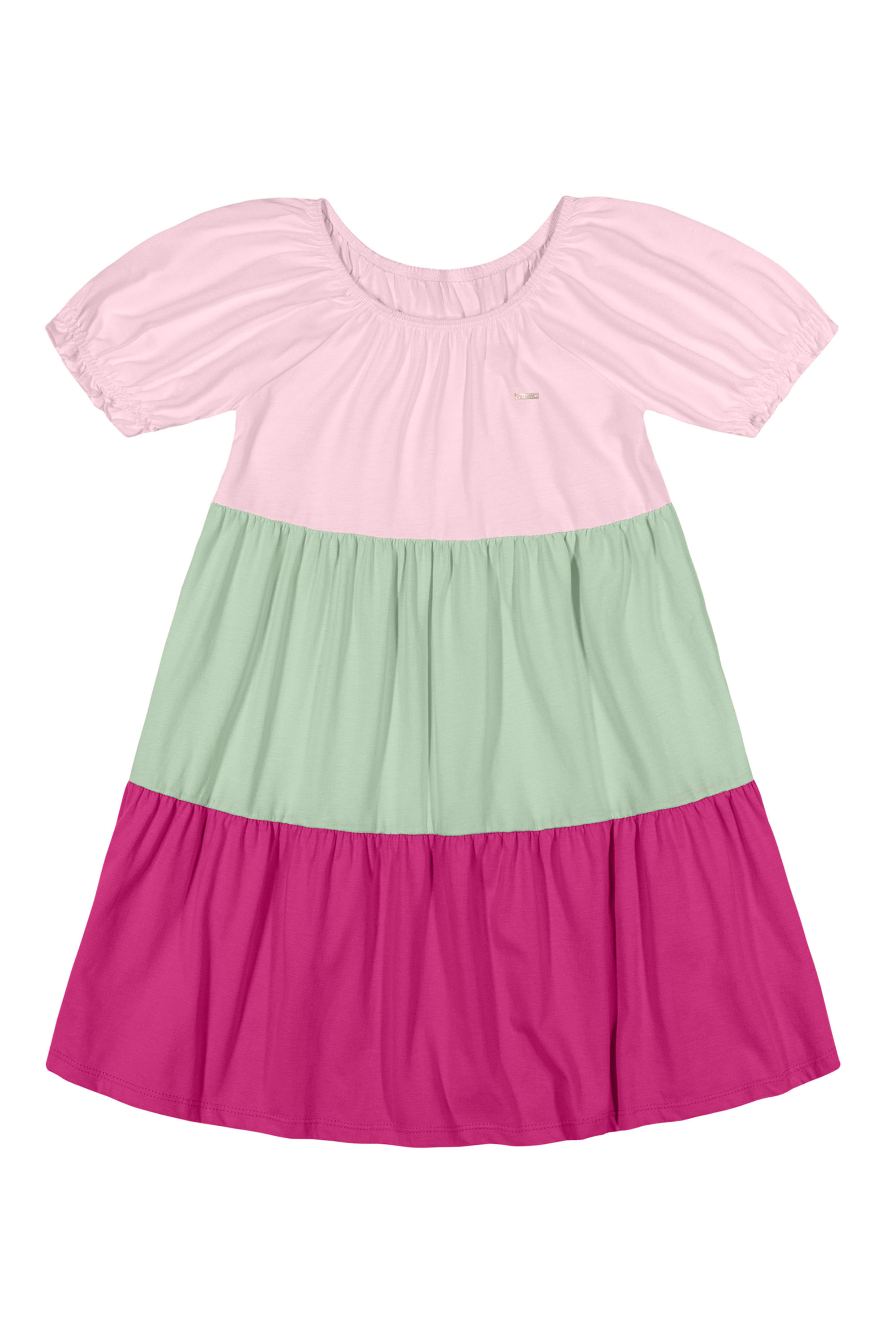 Vestido Infantil Menina Colorido Elian Rosa