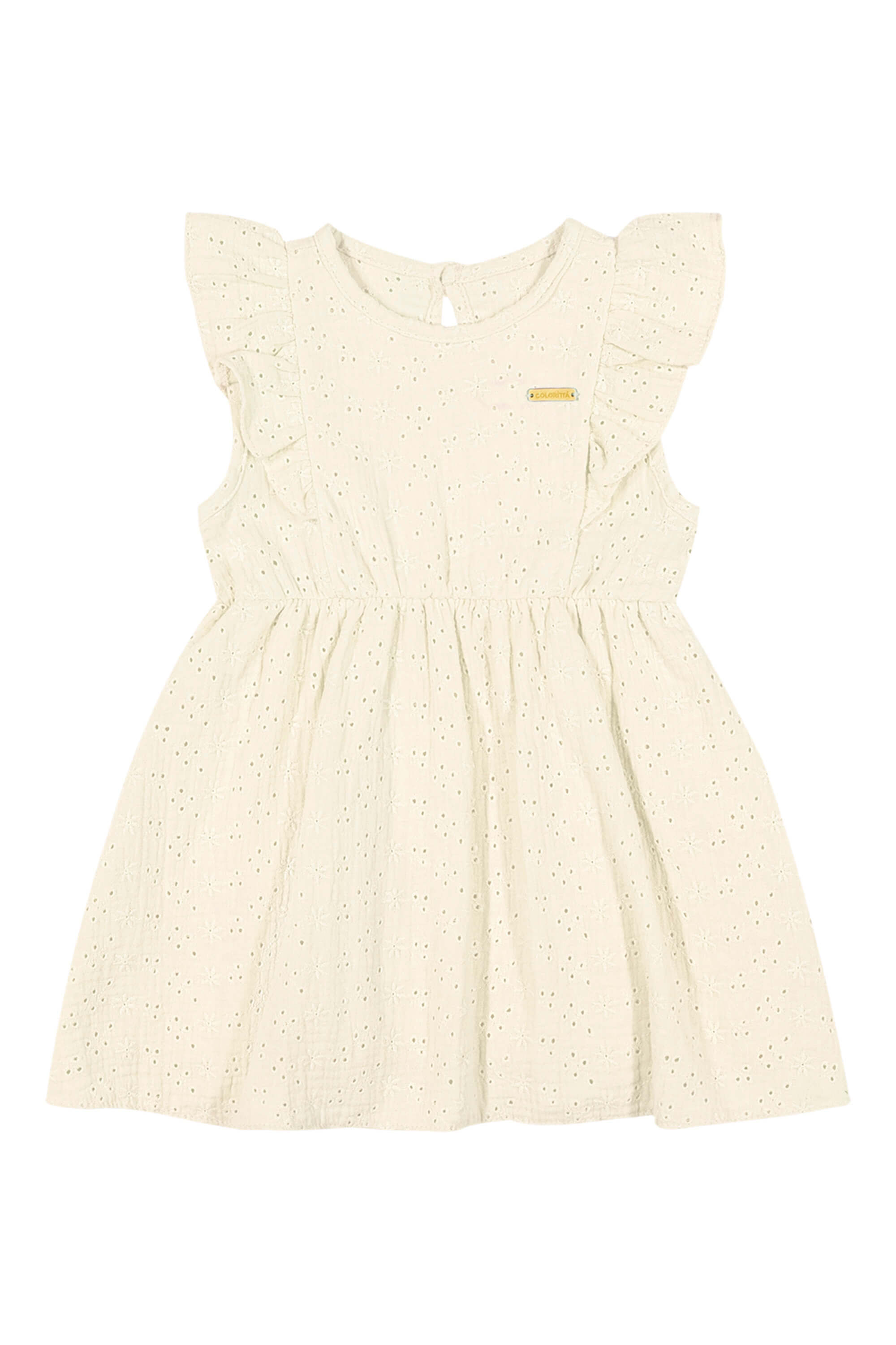 Vestido Bebê Menina em Laise Colorittá Bege