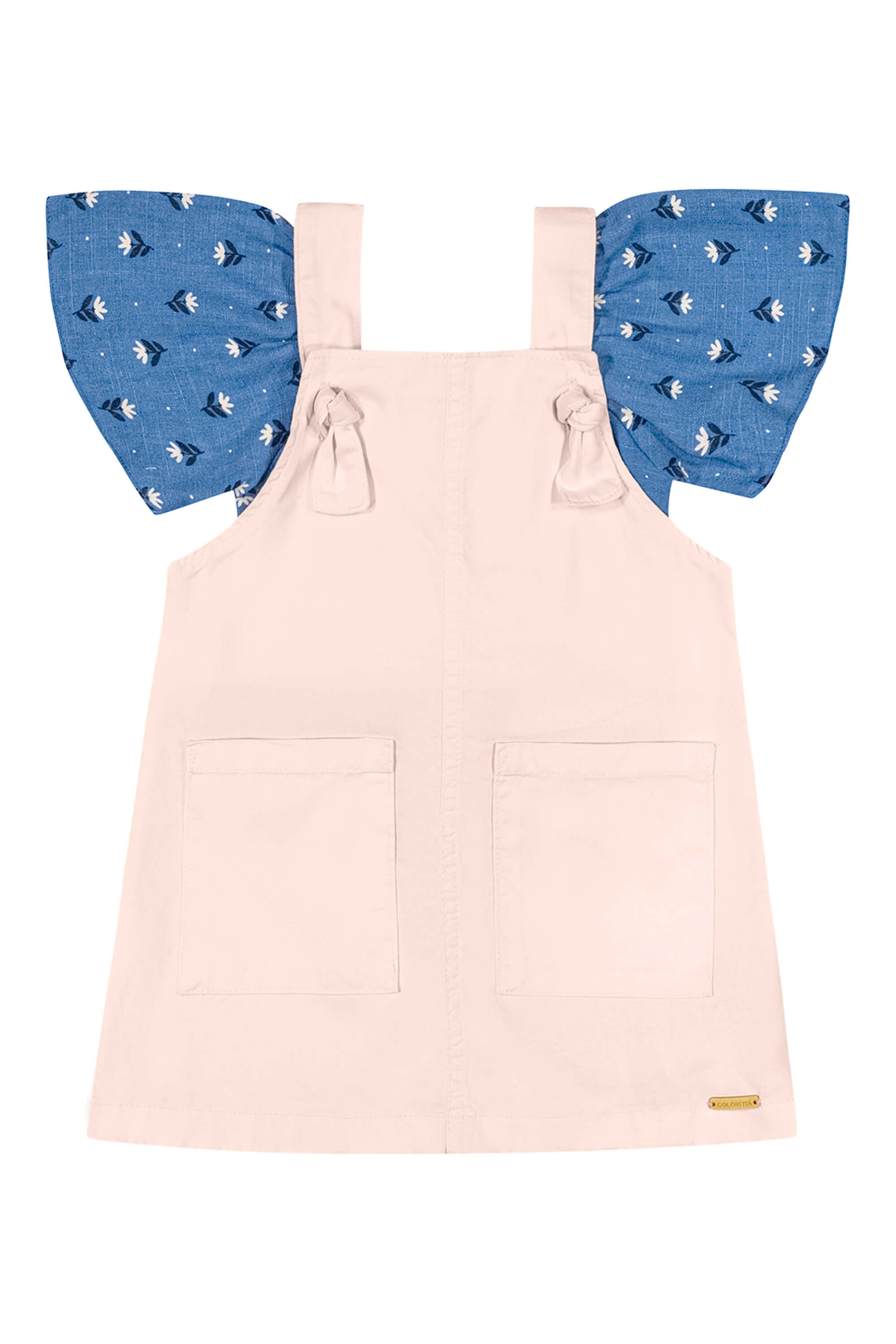 Vestido Infantil Menina com Jardineira Colorittá Azul