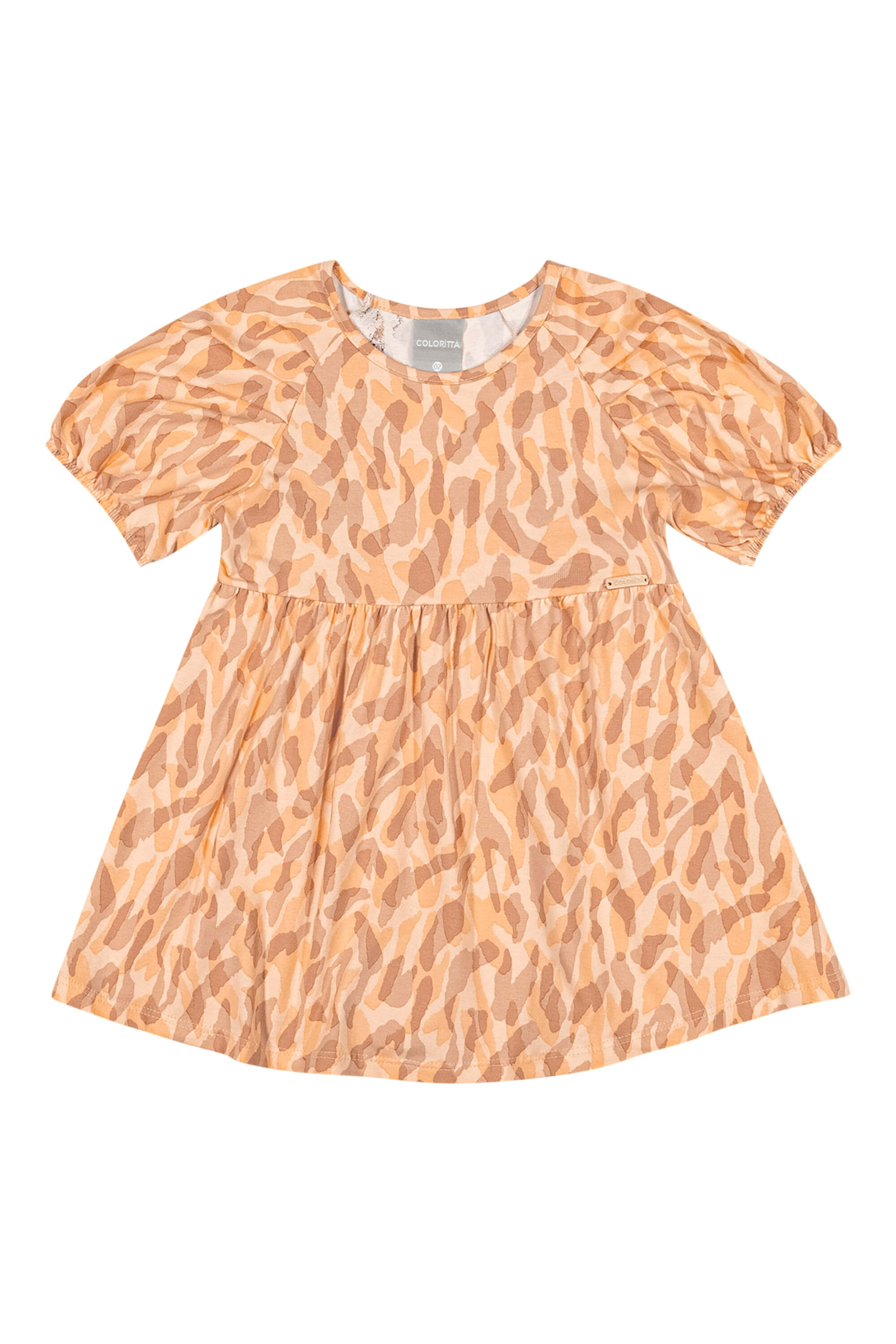 Vestido Infantil Menina em Cotton Colorittá Laranja