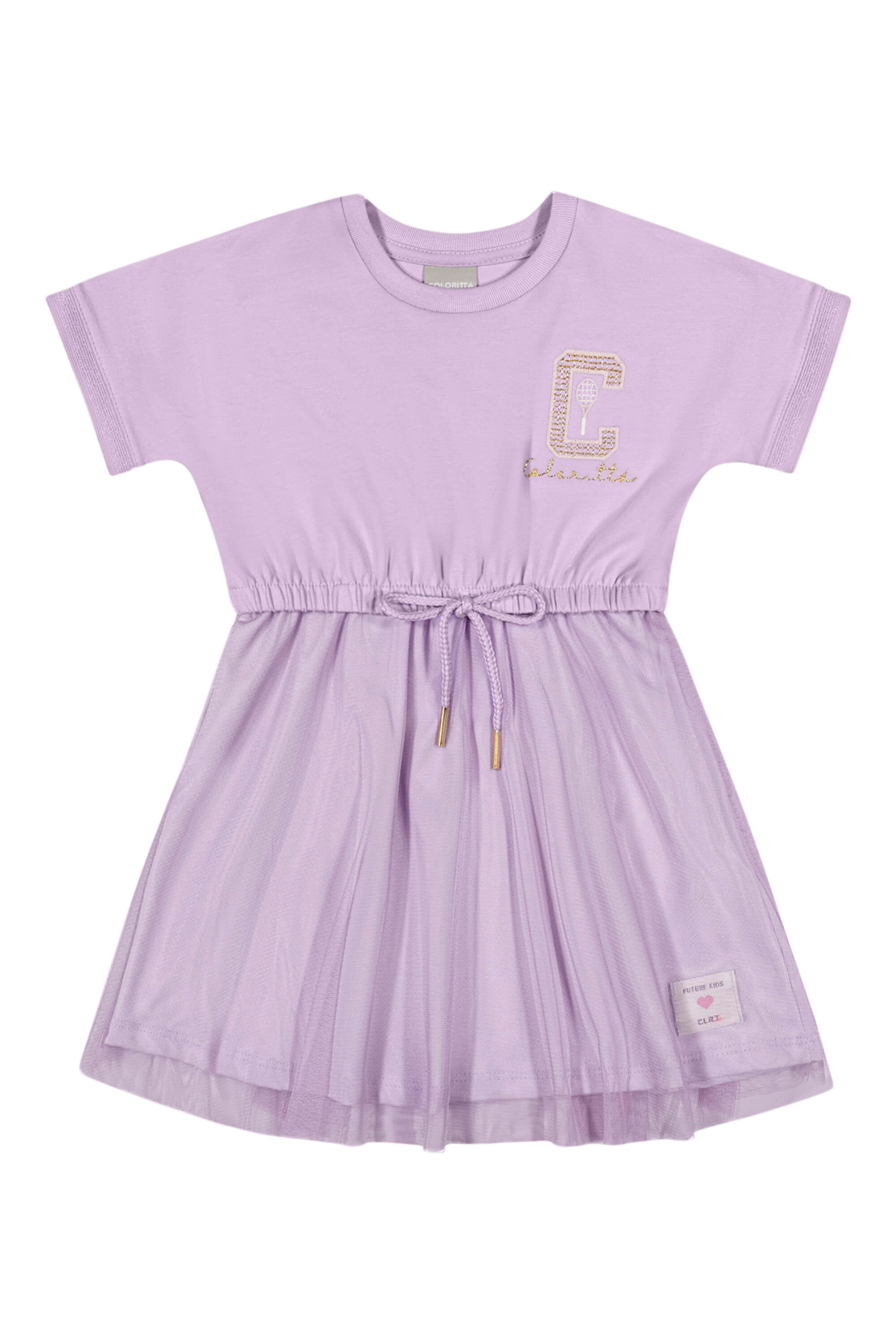 Vestido Infantil Menina com Tule Colorittá Roxo