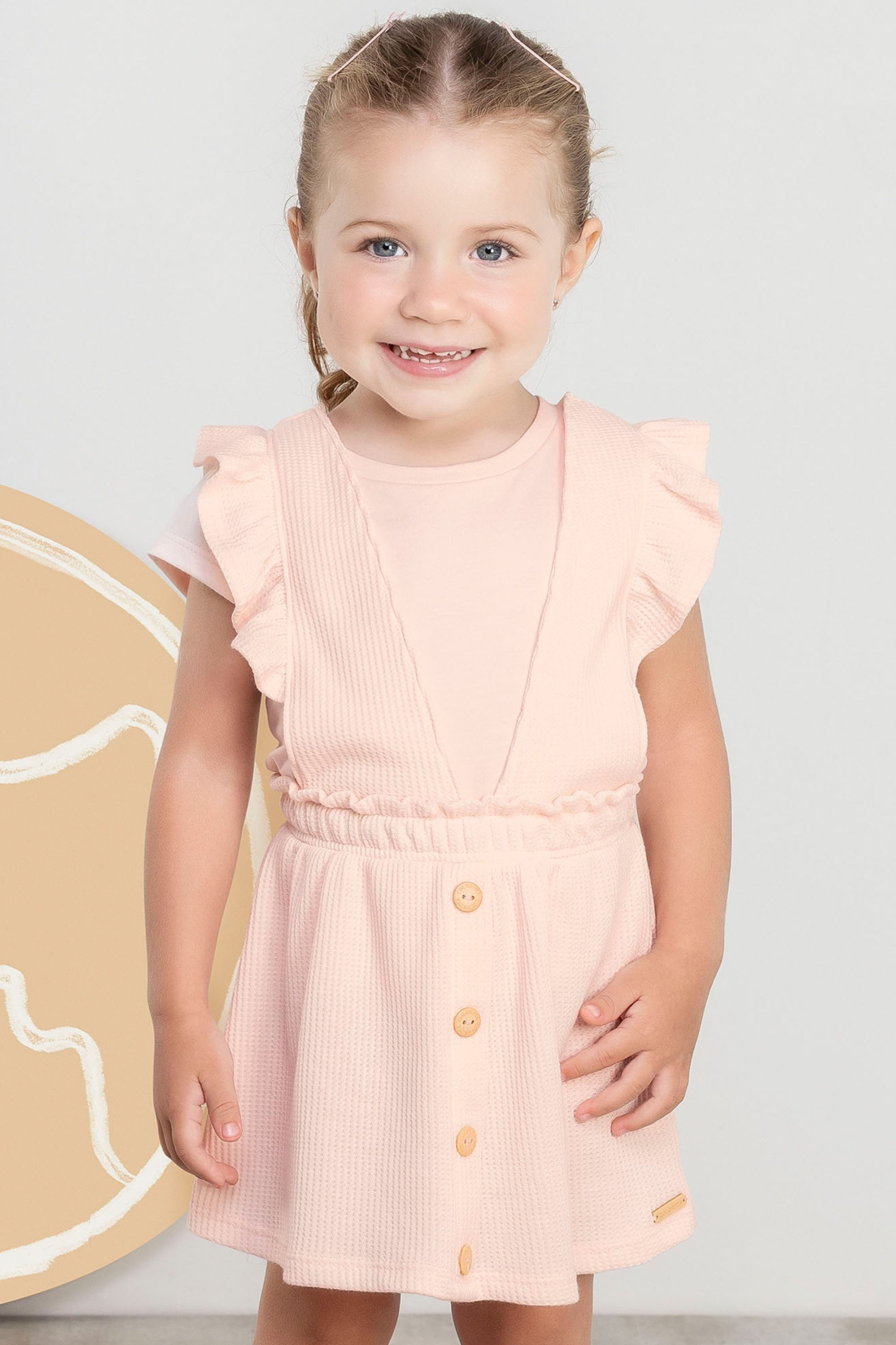 Vestido Infantil Menina com Recorte Colorittá Rosa