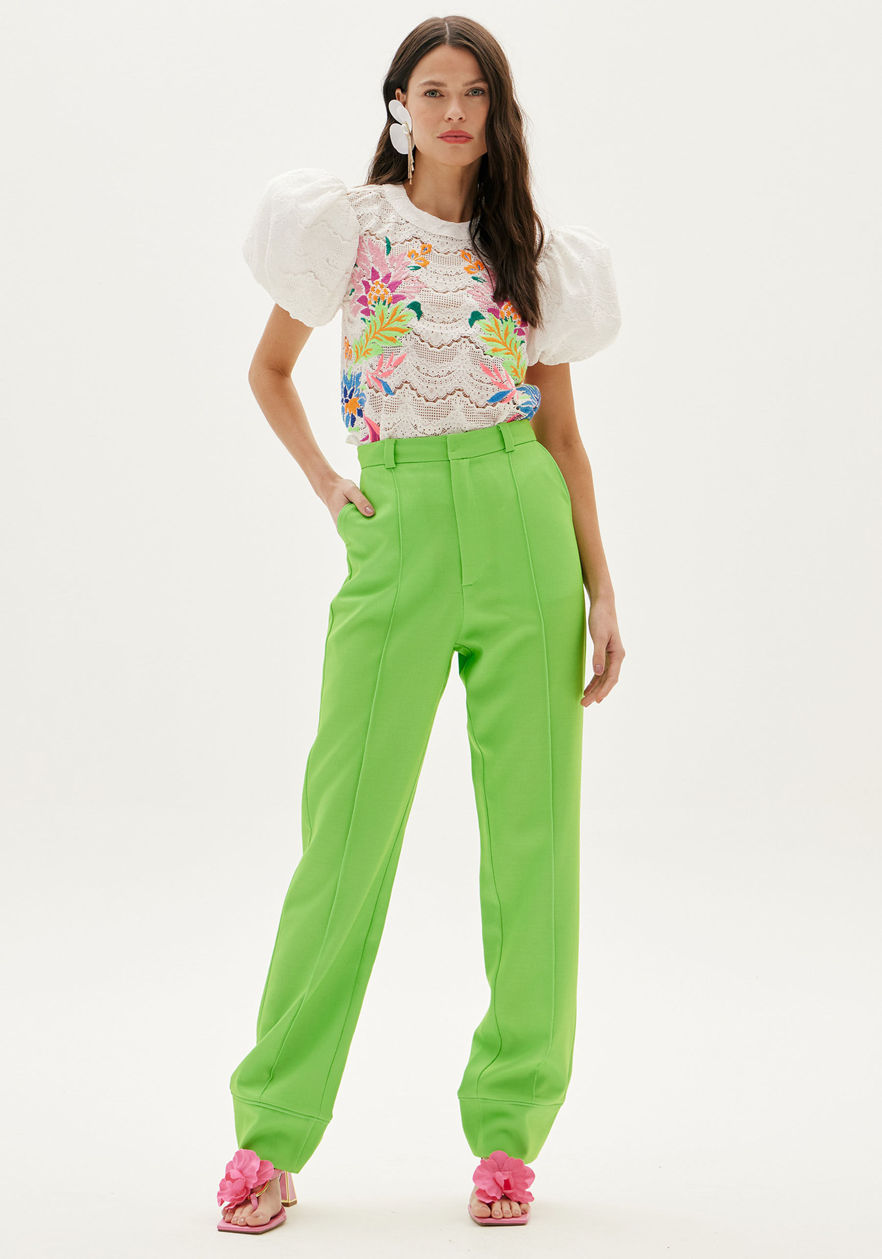 Calça Reta Harmonia Cristal Verde