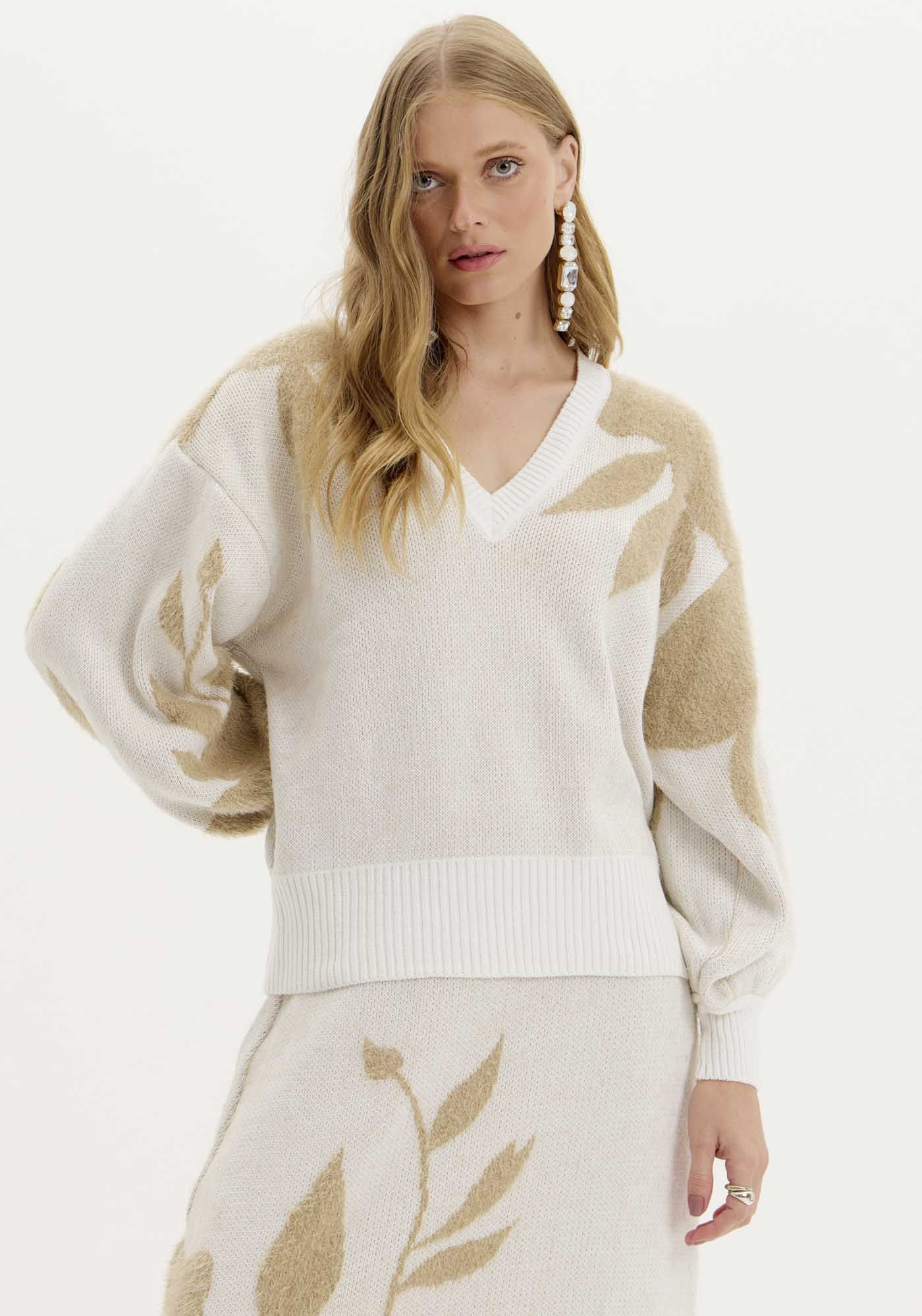 Blusa Manga Ampla Tricot