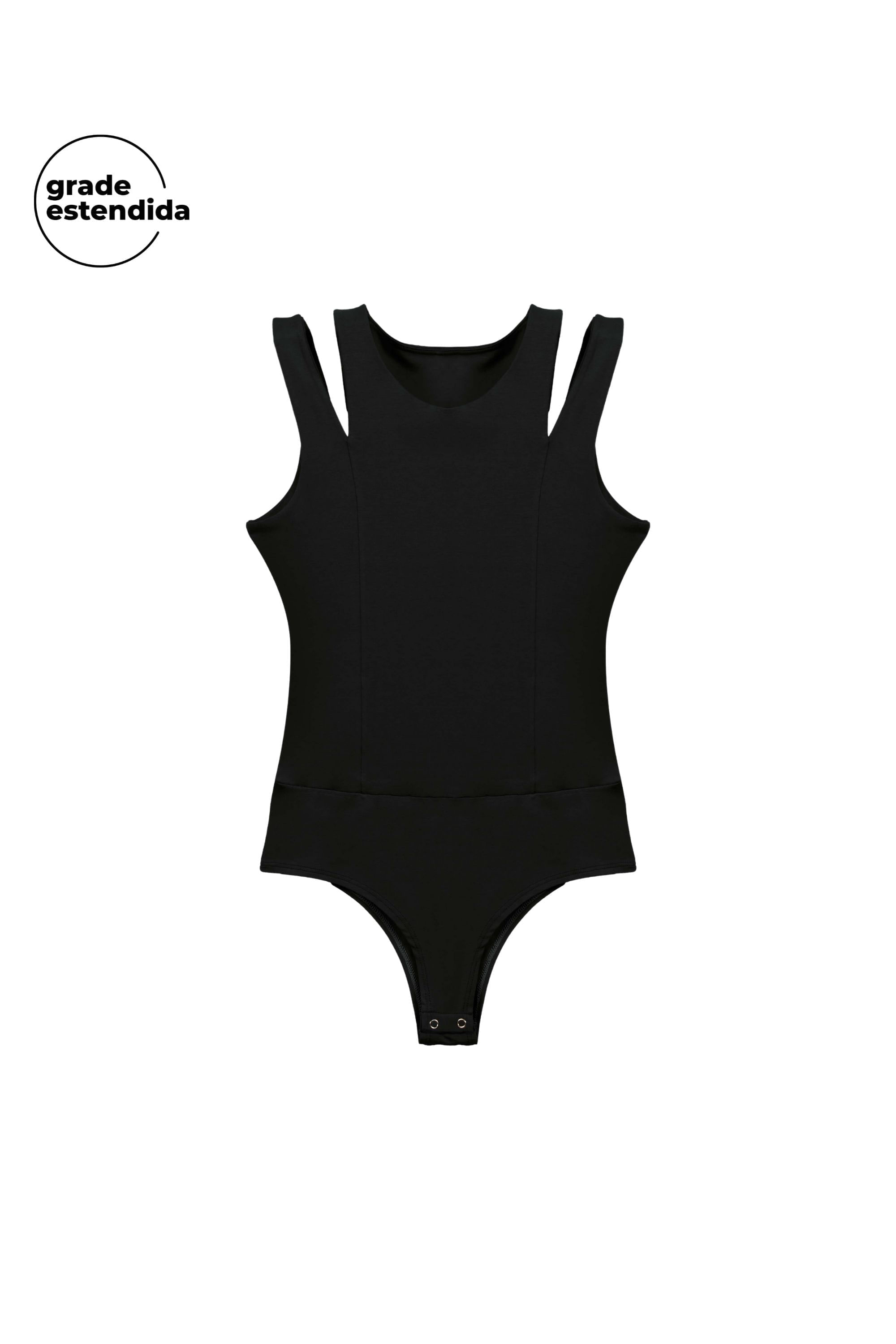 Body Feminino Alça Dupla Marialícia Preto