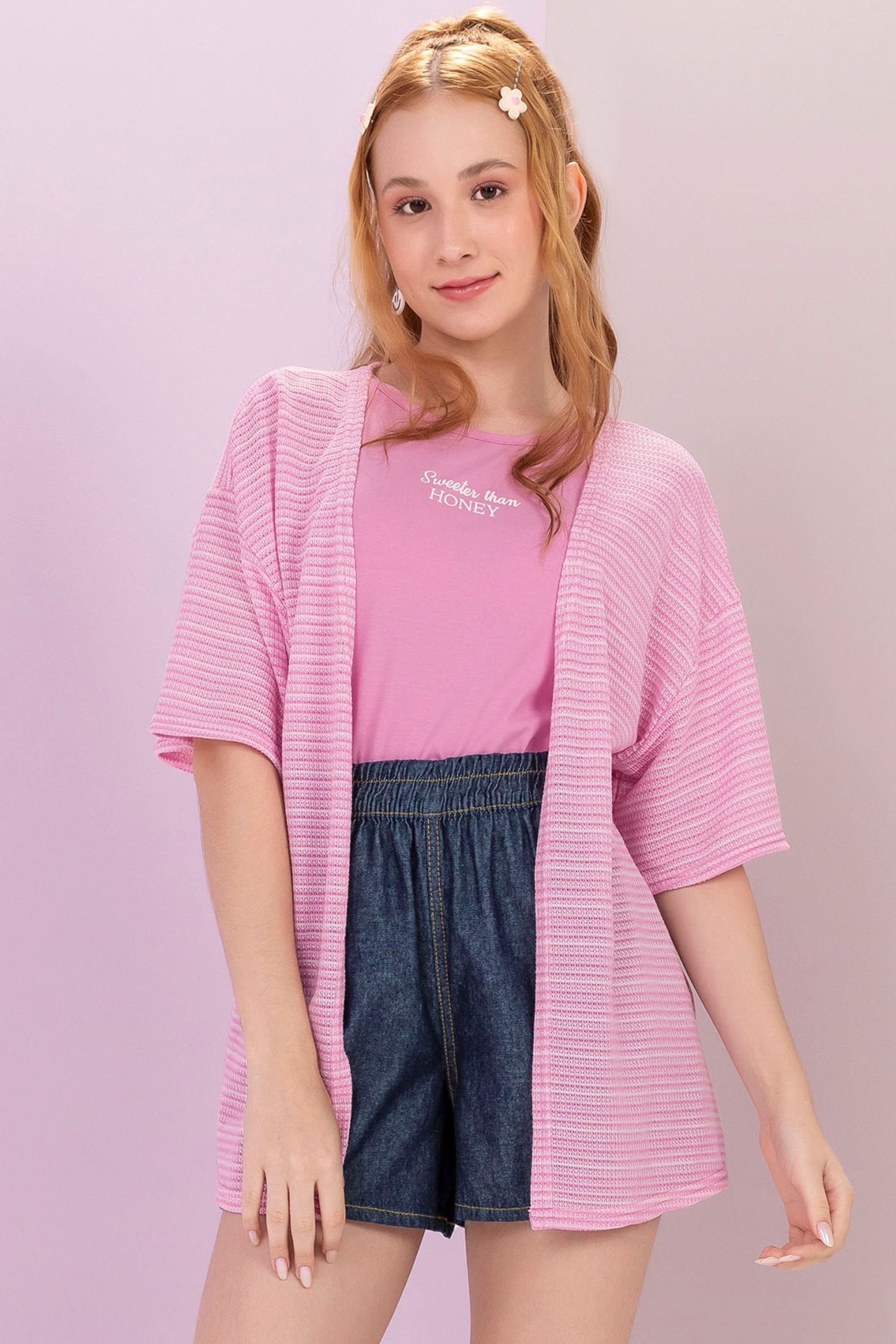Conjunto Juvenil Feminino em Crochê Beats Rosa