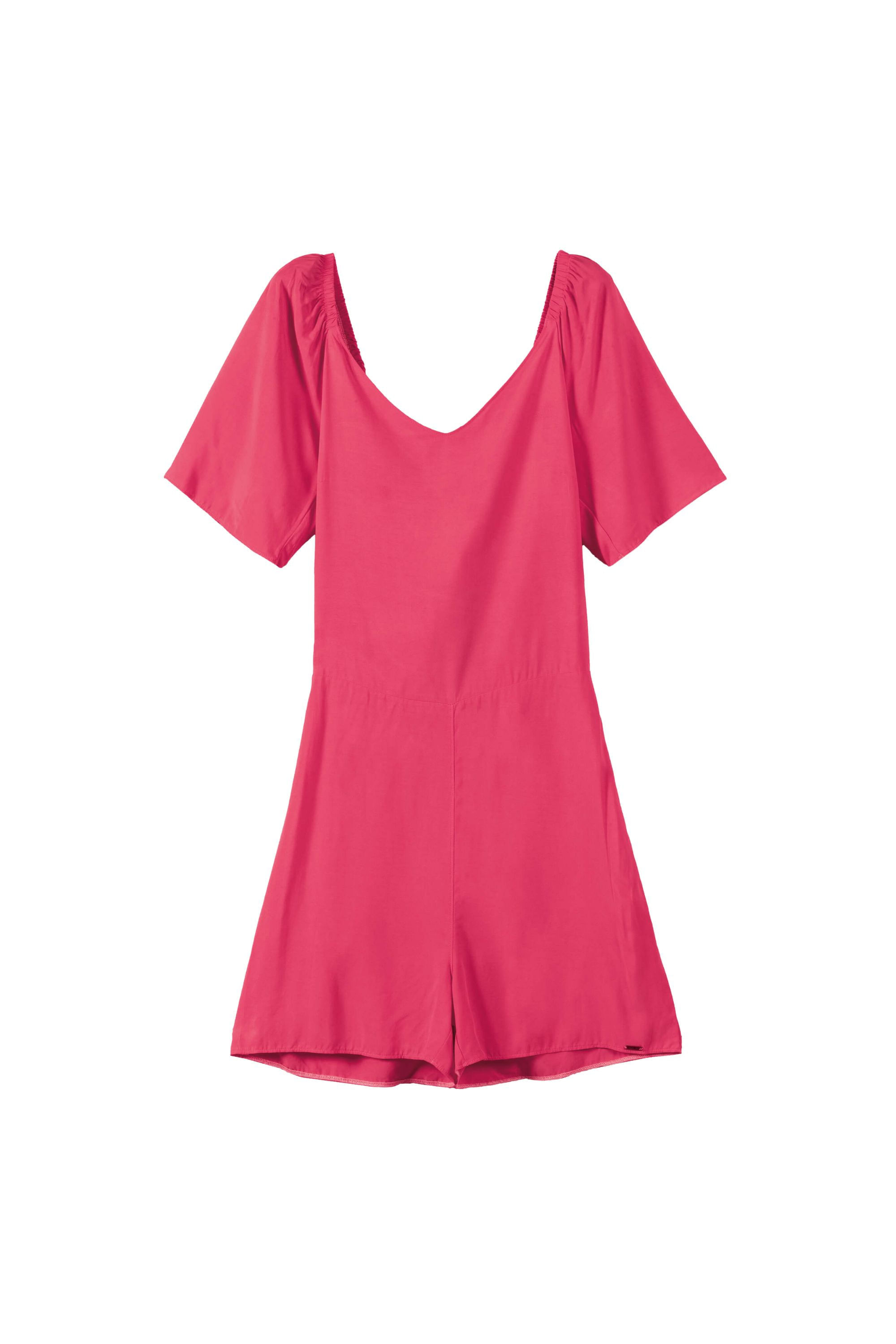 Macacão Feminino Curto Marialícia Rosa
