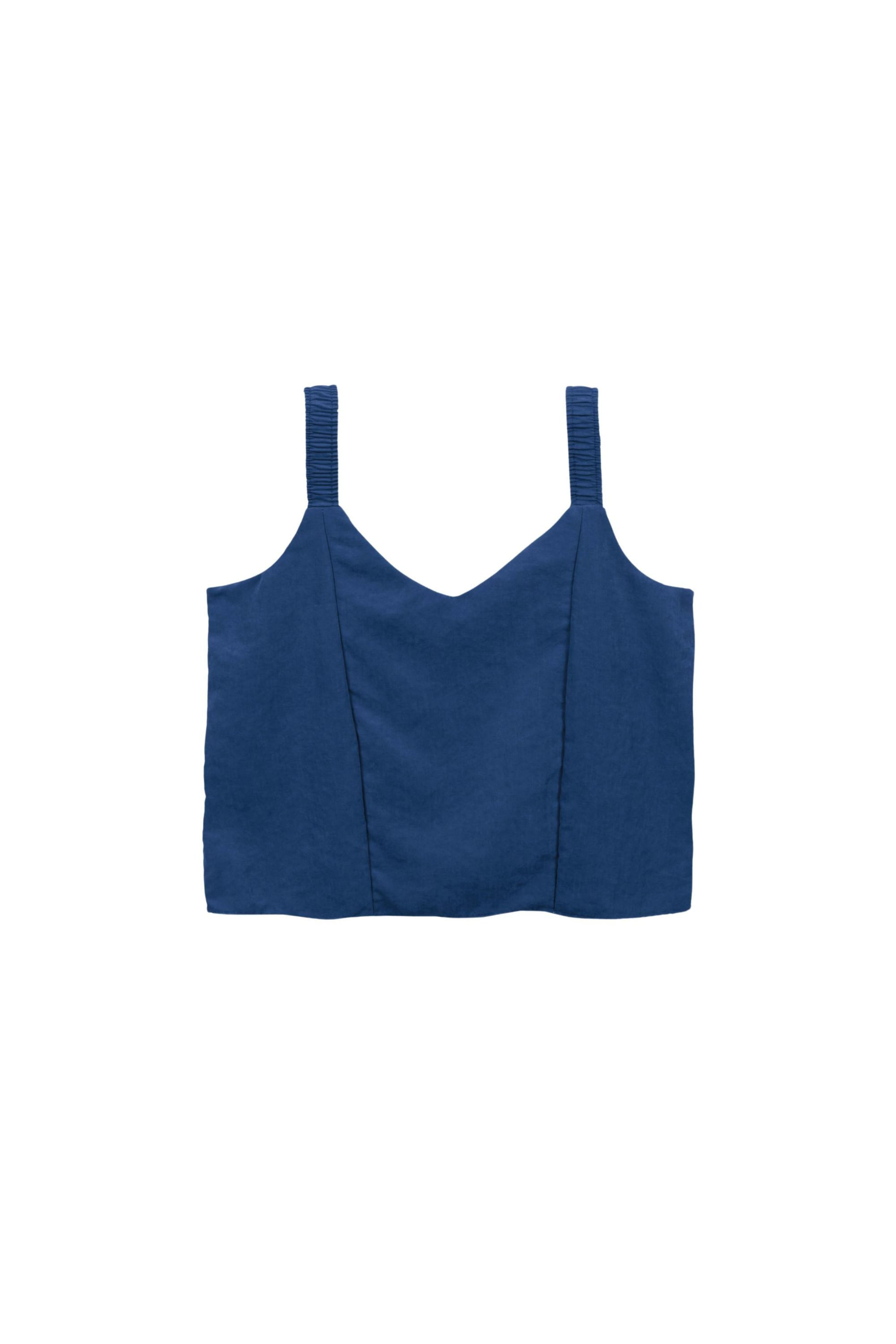 Regata Feminina Cropped Marialícia Azul