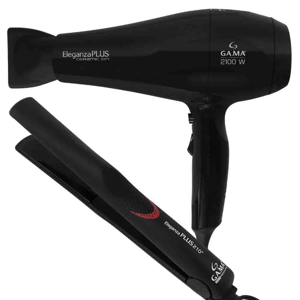 Kit Secador e Prancha de Cabelo Eleganza Plus 127V