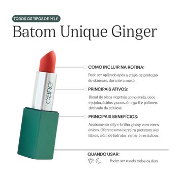 Kit Care Natural Beauty Máscara de Cílios Lápis para Olhos e Batom Unique Ginger (3 produtos)