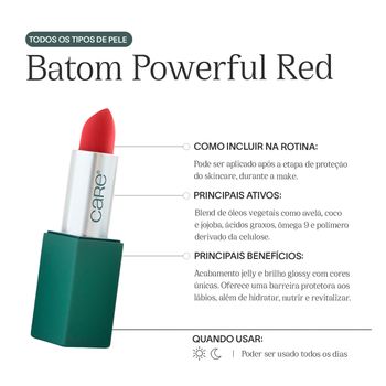 Kit Care Natural Beauty Máscara de Cílios Lápis para Olhos e Batom Poweful Red (3 produtos)