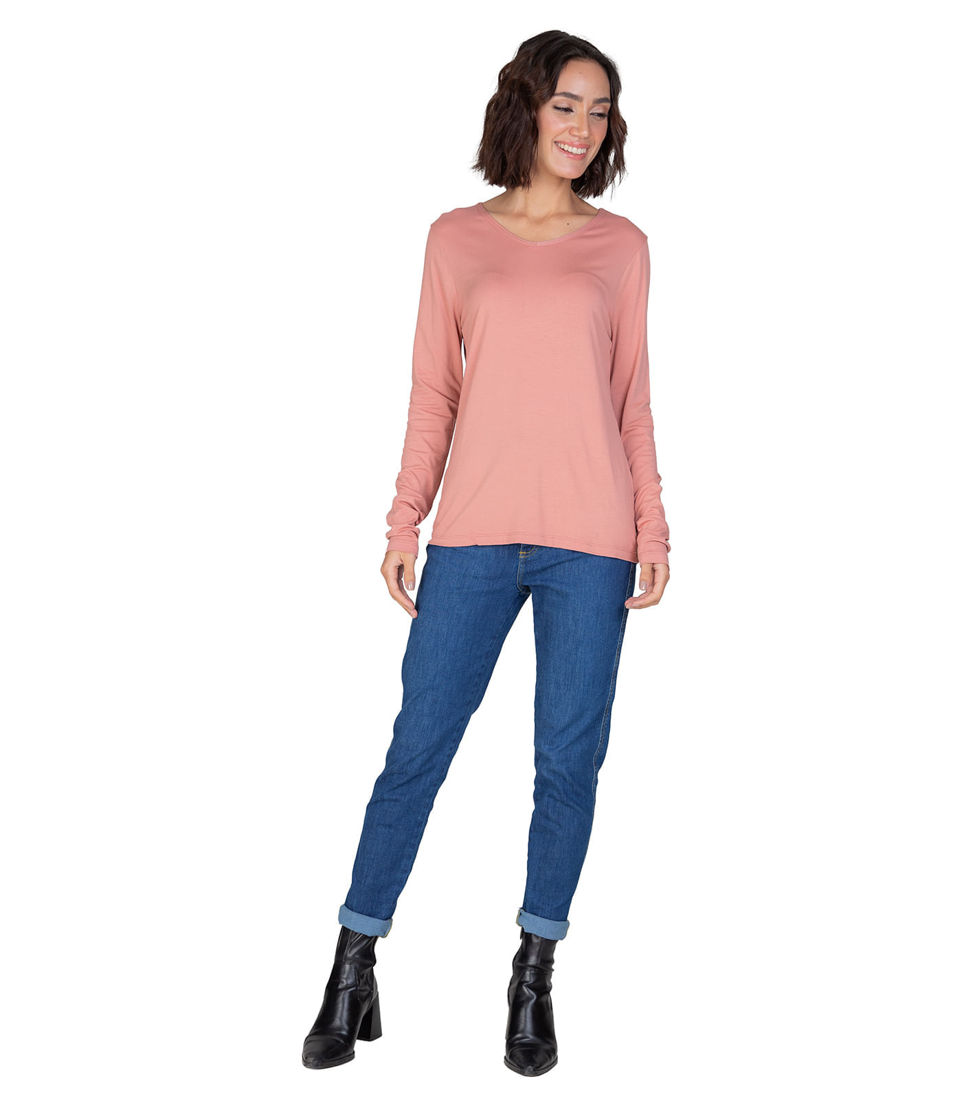 Blusa Manga Longa Básica Select Rosa - Privalia