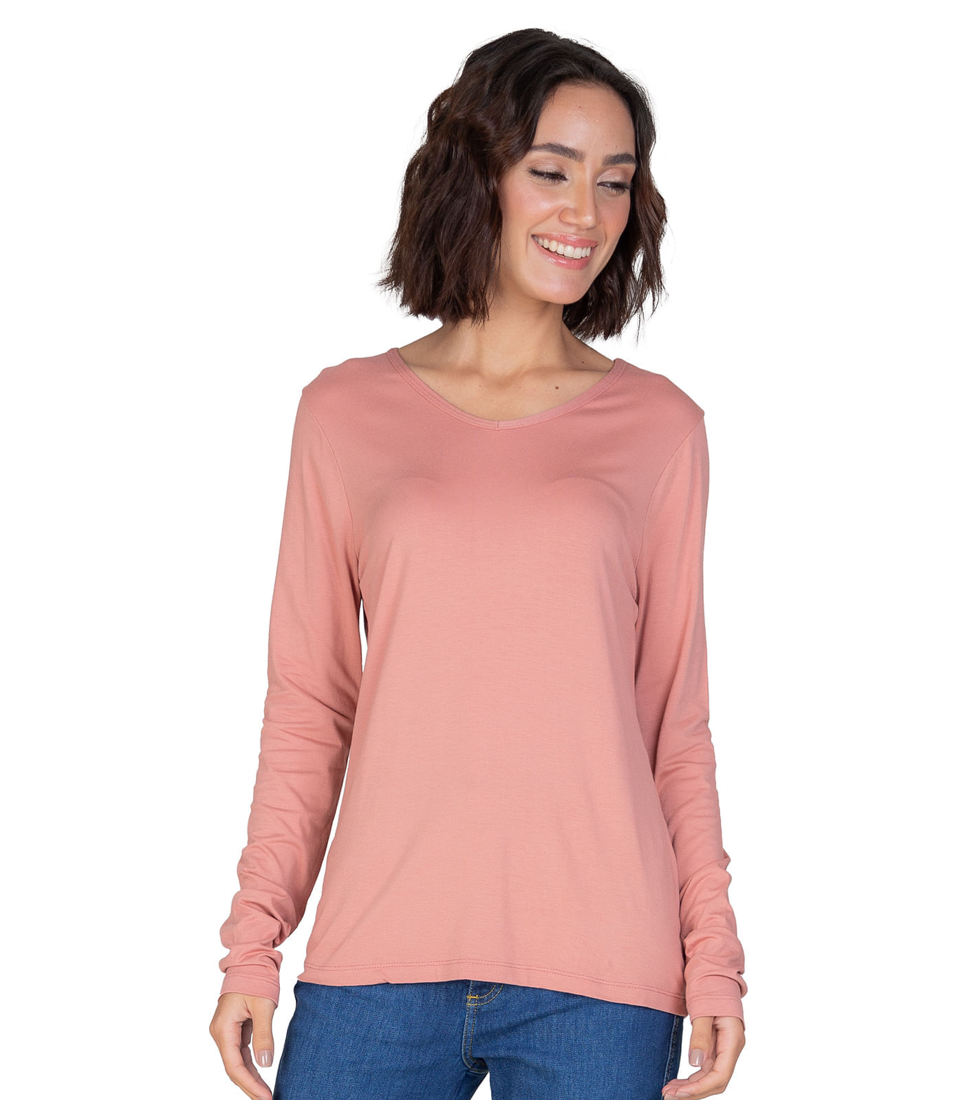 Blusa Manga Longa Básica Select Rosa - Privalia