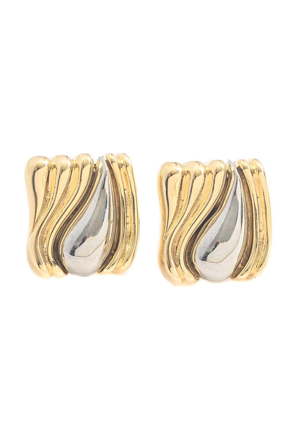 Brinco Dual com Dois Banhos | Ouro 18k e Ródio Branco