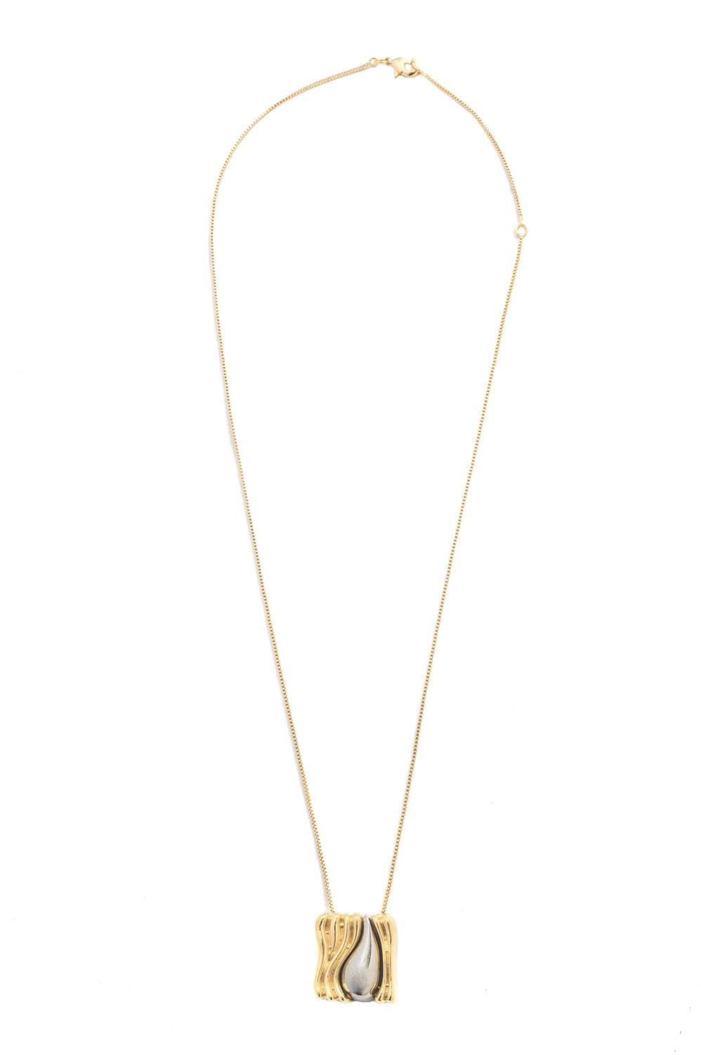 Colar Dual com Dois Banhos | Ouro 18k e Ródio Branco