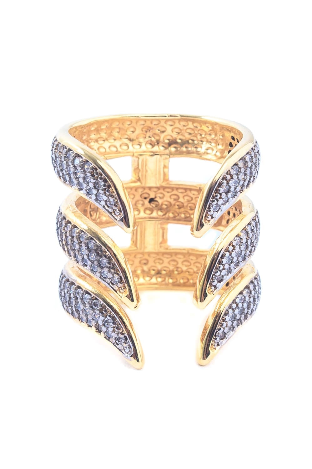 Anel Fluir Canetiado Total com Banho em Ouro 18k