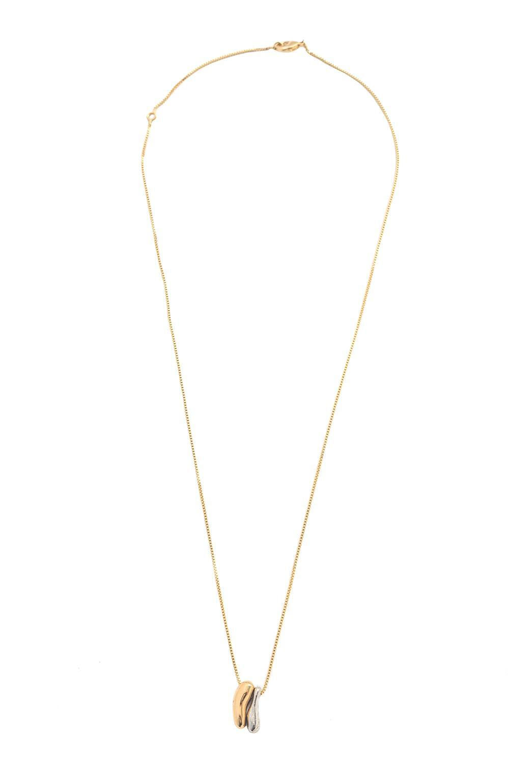 Colar Pequeno Dual com Dois Banhos | Ouro 18k e Ródio Branco