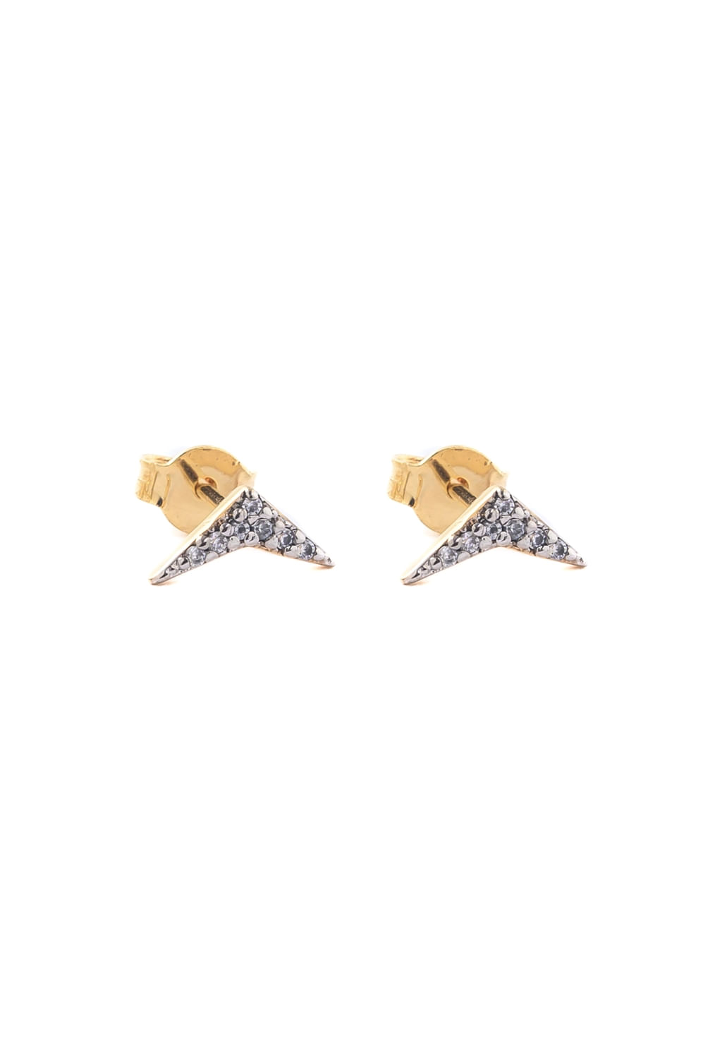 Brinco P Fluir Cravejado Canetiado com Banho em Ouro 18k