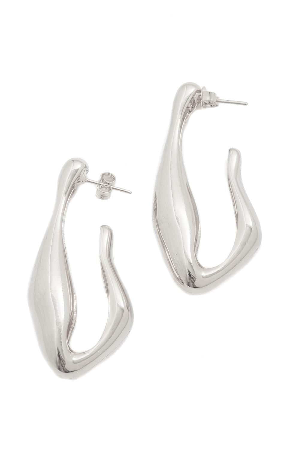 Argola Organic com Banho em Ródio Branco