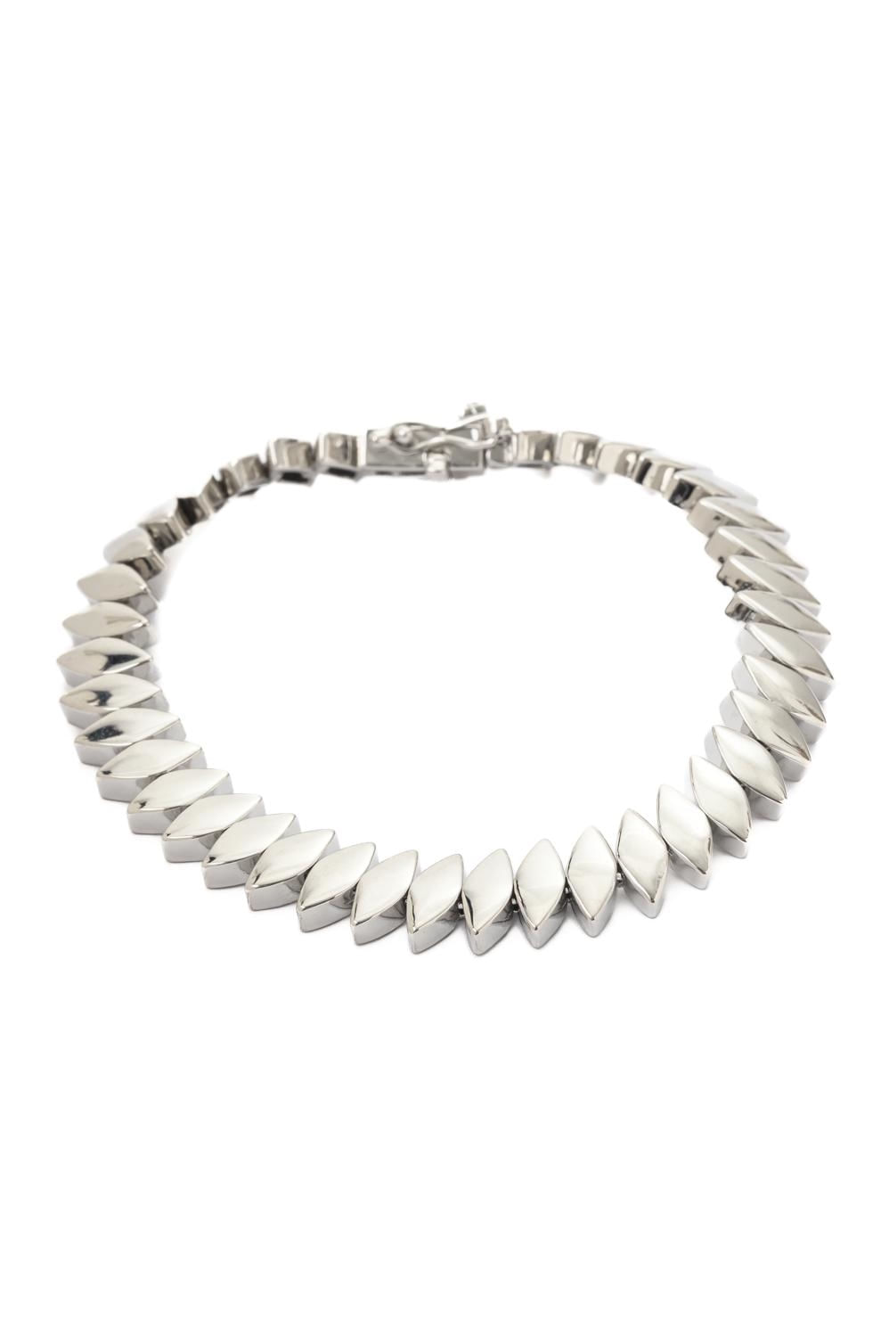 Pulseira Espetinho com Banho em Ródio Branco