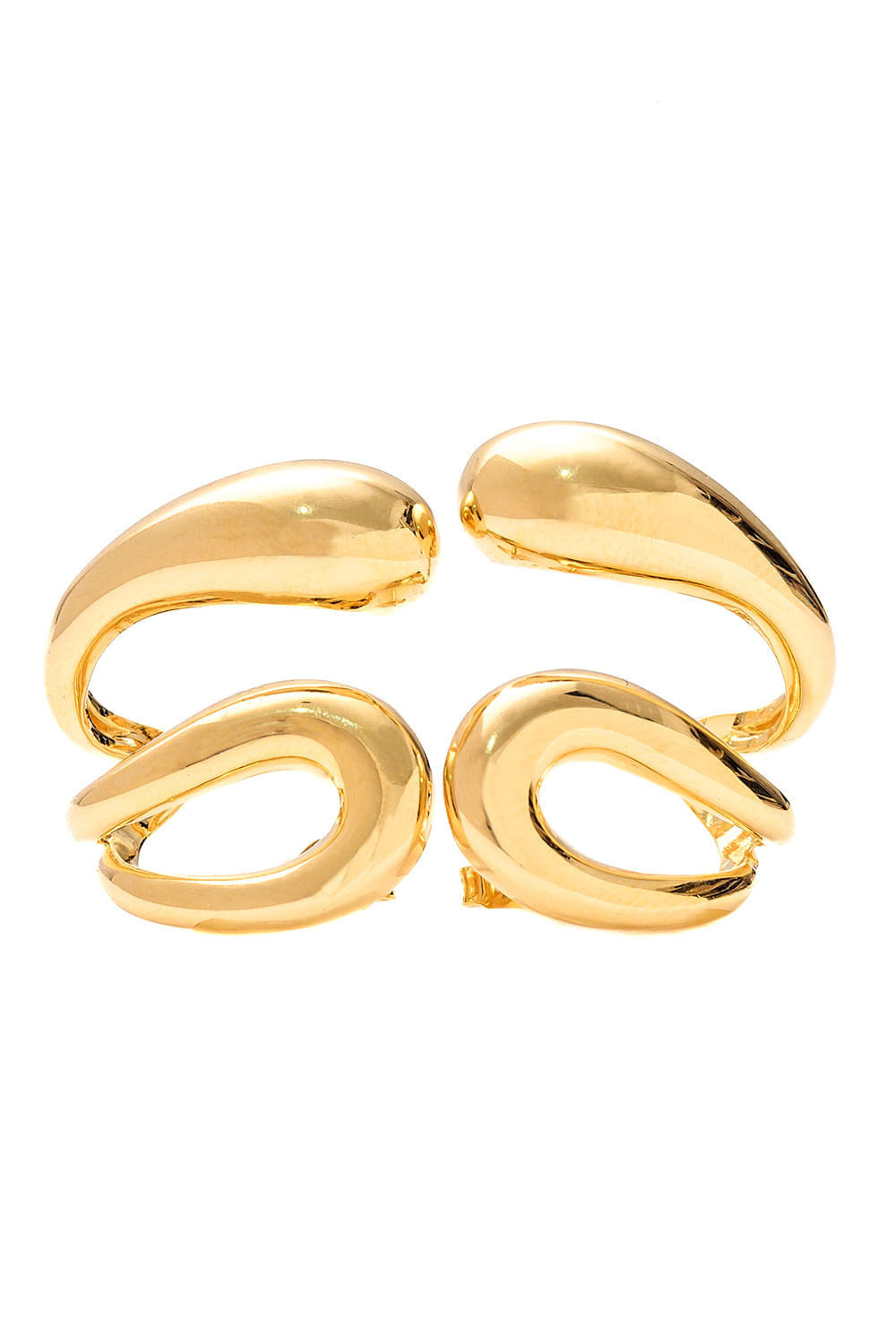 Brinco Liso Sintonia com Banho em Ouro 18k