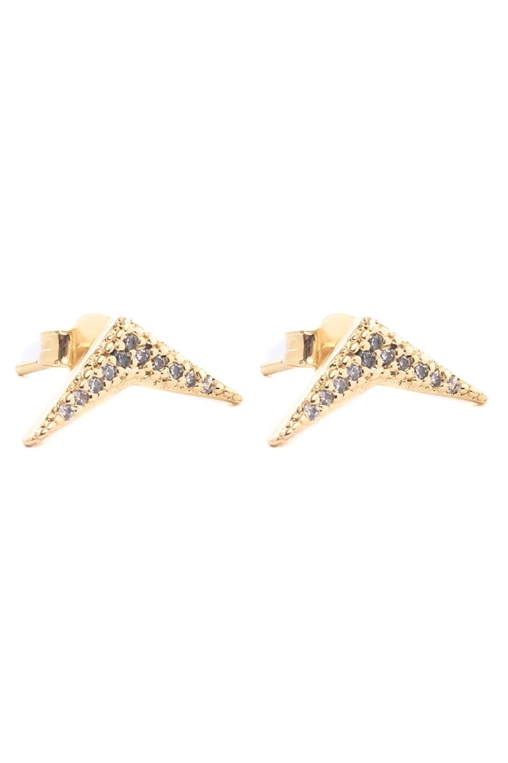 Brinco G Fluir Cravejado com Banho em Ouro 18k